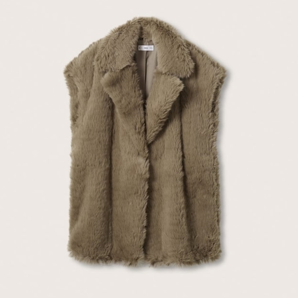 MANGO Faux fur vest - Picture 8 of 9
